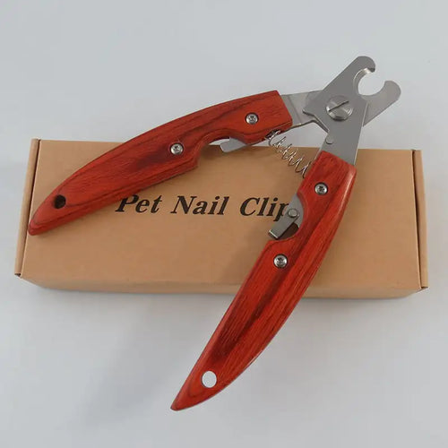 Pet Nail Clippers Set with Wooden Handle