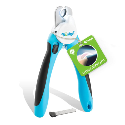 BOSHEL LED Dog Nail Trimmers Large Dog Nail Clippers with Light & Safety Guard Avoid Over Cutting Nails Sharp Nail Clippers for Dogs Professional Dog Nail Clipper Dog Nail Trimmer with Nail File