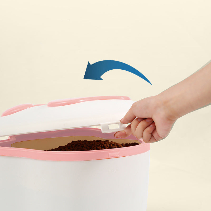 Dog Food Storage Container Claw Pet Grain Storage Bucket, Container With Cute Lid And Scoop Large Pet Food Storage For Dog, Cat And Other Pet