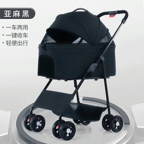 Portable Collapsible Pet Stroller for Small Dogs and Cats