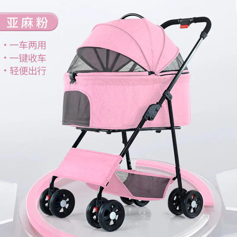 Portable Collapsible Pet Stroller for Small Dogs and Cats
