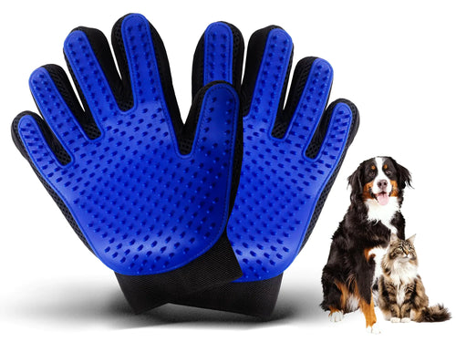 Panda Products Dog Grooming Gloves - Pair of Gloves - Pet Grooming Gloves - for Dogs & Cats - Massaging Function - 5-Finger Design