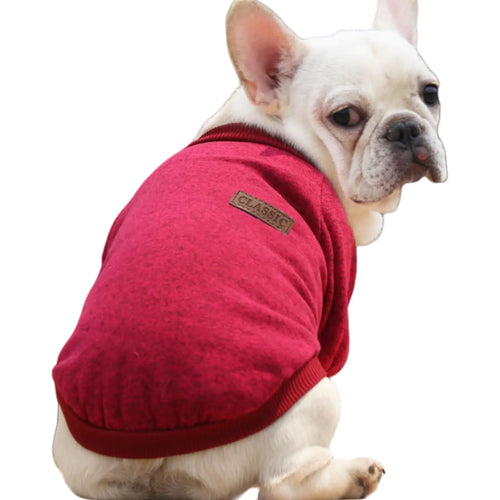 Dog Sweatshirt Medium Size Dog Classic Dog Sweater with Soft Fleece Lining for Cold Weather Medium Dog Sweater Female Warm Dog Pullover Winter Puppy Dachshund French Bulldog Clothes Red XL