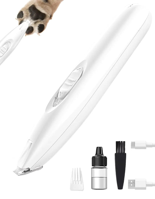 KIKETECH LED Dog Paw Trimmer - Cordless Low Noise Dog Clippers for Grooming Rechargeable Small Area Shaver for Dog Clippers Cats IvoryWhite