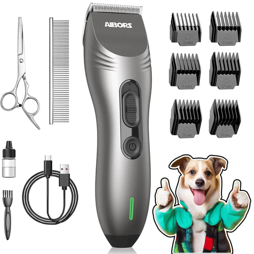 Dog Clippers for Grooming 2200mAh Dog Shaver Clippers Kit Low Noise Rechargeable Cordless Electric Trimmer Quiet Hair Clippers Set for Dogs Cats Pets