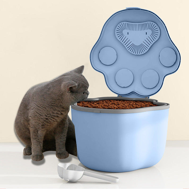 Dog Food Storage Container Claw Pet Grain Storage Bucket, Container With Cute Lid And Scoop Large Pet Food Storage For Dog, Cat And Other Pet