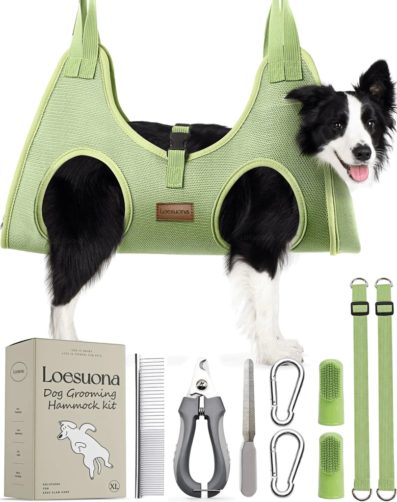 Loesuona Dog Grooming Hammock – for Dogs Cat Grooming HammockDog Sling for Nail Trimming with Dog Nail Clippers for Small DogsDog Hammock for Nail TrimDog Hanging Harness for Nail Trimming