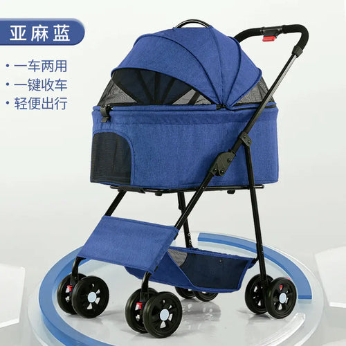 Portable Collapsible Pet Stroller for Small Dogs and Cats
