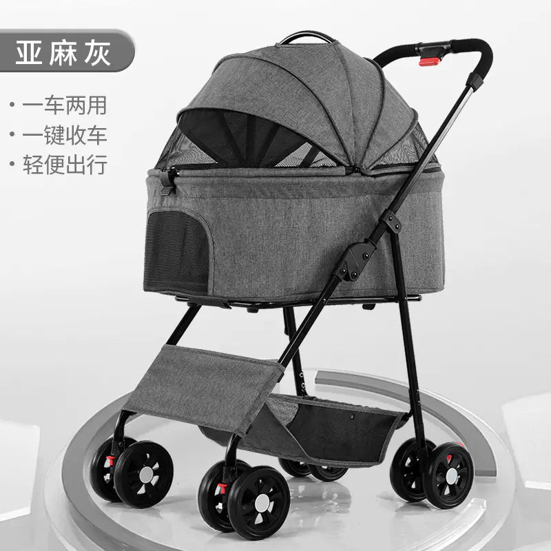 Portable Collapsible Pet Stroller for Small Dogs and Cats