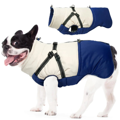Nanaki Warm Dog Coat With Harness Built InSmall Dog Winter Coat Zip Up Dog Jacket Fleece Lined Dog SnowsuitReflective Dog Winter JacketDog Cold Weather CoatsDog Winter ClothesDog Vest For Winter
