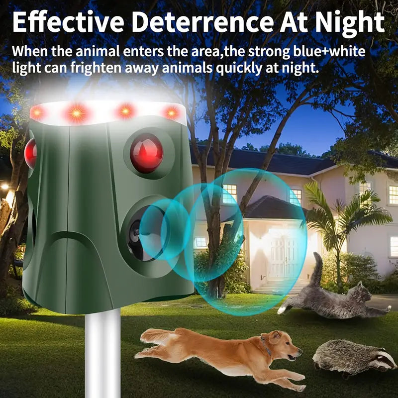Solar Ultrasonic Animal Repeller with PIR Sensor