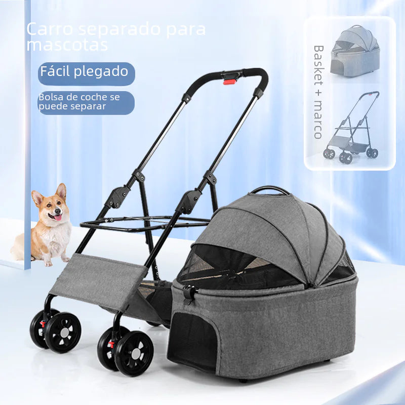 Portable Collapsible Pet Stroller for Small Dogs and Cats