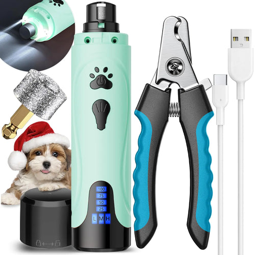 YABIFE Dog Nail Grinder Dog Nail Trimmers and Clippers Kit Super Quiet Rechargeable for Small Large Dogs & Cats Toenail & Claw Grooming3 Speeds 1 Extra Grinding Wheel